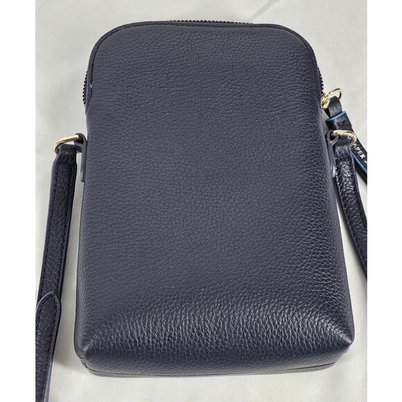 DRAPER JAMES WOMEN'S BLUE LEATHER SHOULDER CROSSBODY SMALL PURSE - Picture 9 of 14